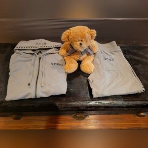 BCBG Studded Zip Hoodie & Pants. Gray, Size SM